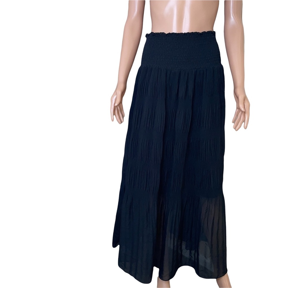 Soft Surroundings black maxi flowy maxi length skirt SZ M